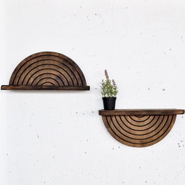 Hanah Home Raf296 Estantería de Pared de Madera Decorativa (2 Piezas)
